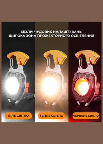 Аккумуляторный LED фонарик W5147 с Type-C (7 режимов, прикуриватель, карабин, нож, магнит) PRC (368698279)