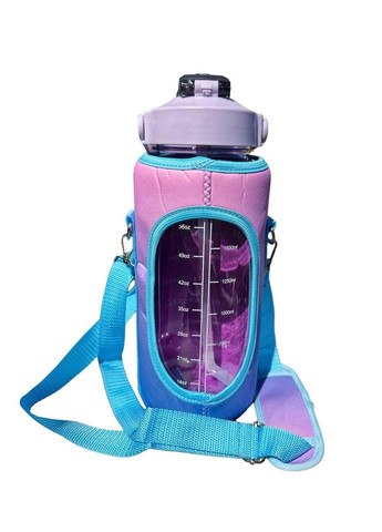 Фиолетовая,герметичная, спортивная бутылка в фиолетовом противоударном чехле, с соломинкой внутри. No Brand (270856087)