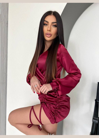 Бордовое платье Україна однотонное