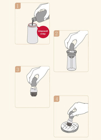 Диспенсер для олії та оцту Semi Dispenser 180 мл, Terracotta із силіконовим пензлем Semi Line (324607776)