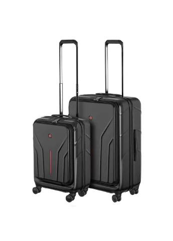 Набор чемоданов Amplix Hardside, поликарбонат, (S+M), TSA, 4 колеса, EXP, черный. Wenger (387191030)