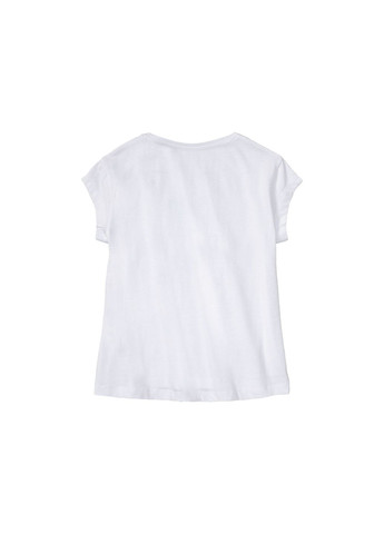 Біла демісезонна футболка бавовняна з принтом для дівчинки lidl 498049 білий Pepperts