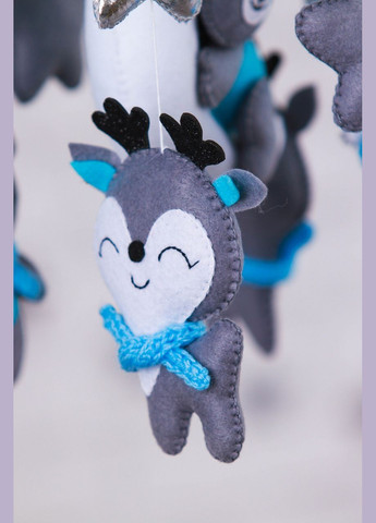 Дитячий мобіль на ліжечко для немовлят WooolyWool «Ведмедик на місяці для хлопчика» No Brand (342757953)