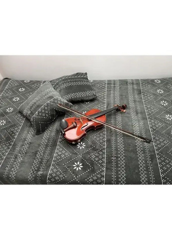 Новорічний святковий плед покривало ковдра на ліжко диван з наволочками мікрофібра 160х200 см (478792-Prob) Сірий з візерунком Unbranded (312149485)