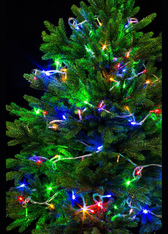 Гірлянда нитка 21 метр на ялинку Кольорова 300 лампочок світлодіодна від мережі прозорий провід (m.01.5Т.300-) Laplandia (314893338)