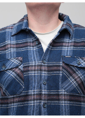 Синяя повседневный рубашка в клетку Jean Piere
