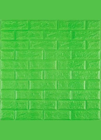 3D панель самоклеюча цегла Зелений 700х770х5мм (0135) SW-00000149 Sticker Wall (292564619)