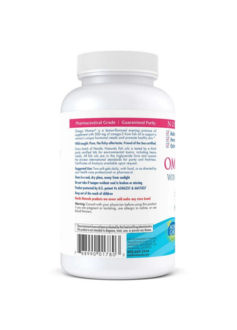 Жирні кислоти Omega Woman, 120 капсул Nordic Naturals (295898777)