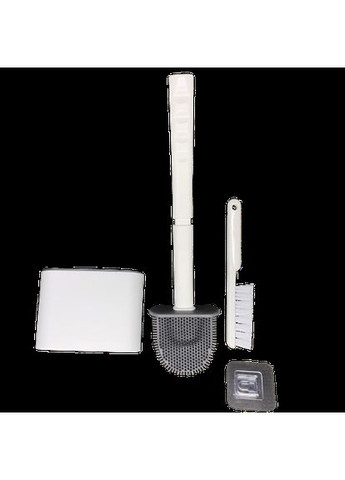 Набір туалетний органайзер йоржик із підставкою силіконовий плоский для миття унітаза підвісної щітка No Brand (315883042)