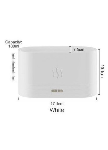 Зволожувач повітря ароматизатор з підсвічуванням у вигляді полум'я (White) No Brand (341317069)
