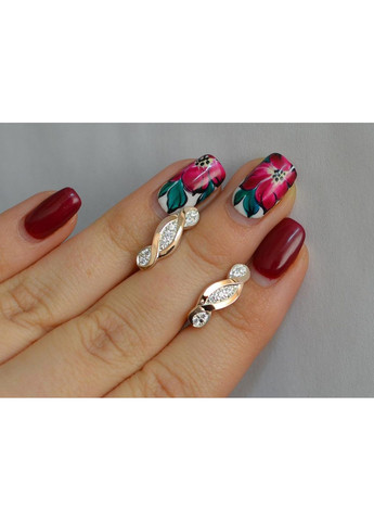 Серебряные серьги с золотыми пластинами Silver Style (366813361)