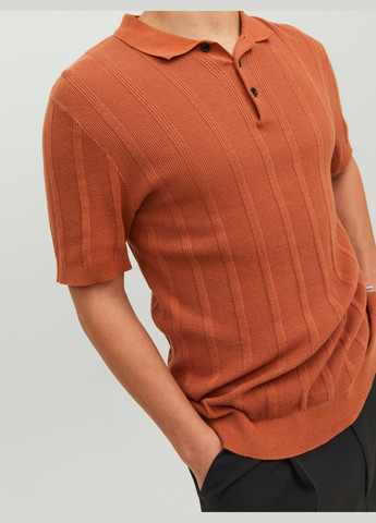 Светло-оранжевая футболка-поло лето,кирпичный,jack&jones для мужчин Jack & Jones