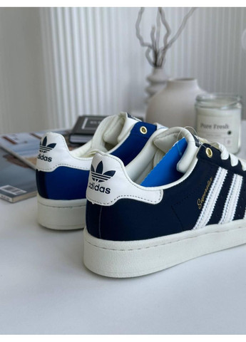 КРОСІВКИ ЖІНОЧІ ADIDAS SUPERSTAR NAVY BLUE АДІДАС СУПЕРСТАР No Brand білі демісезони (367170614)