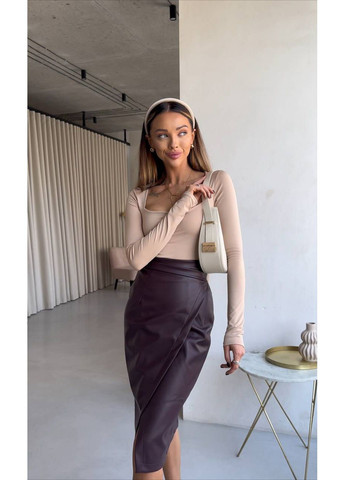 Жіноча спідниця міді з еко-шкіри Avanti (352711285)