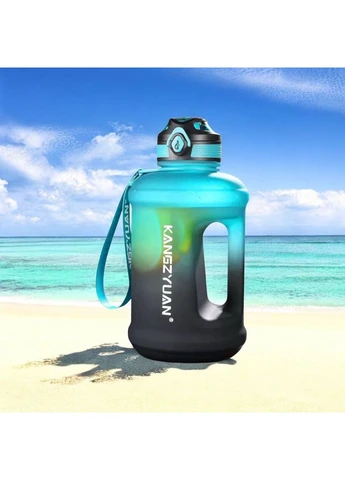 Эко-бутылка KANGZYUAN 1800 мл - Синяя Tritan BPA-free, ударопрочная, спортивная с ручкой и ремешком No Brand (394191065)
