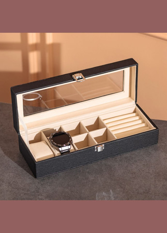 Скринька для прикрас із еко шкіри 31×11×8 см органайзер для ювелірних виробів HP-5-5B Yiwu (353505070)