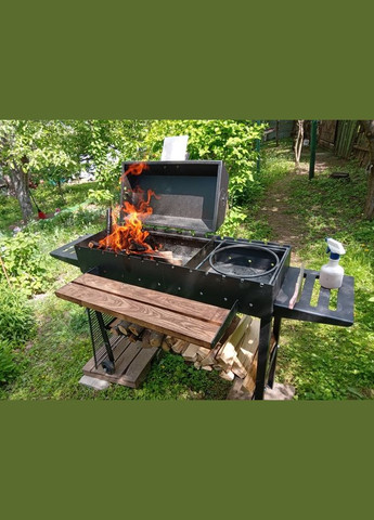 Мангал-гриль 5 мм посилений з підставкою під казан на 13 шампурів No Brand 414С (328597250)