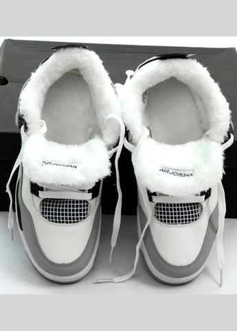 Кросівки зимові жіночі Nike Air Jordan 4 winter gray white fur | Найк Аір Джордан 4 сірі білі з хутром No Brand сірі зими (308072585)