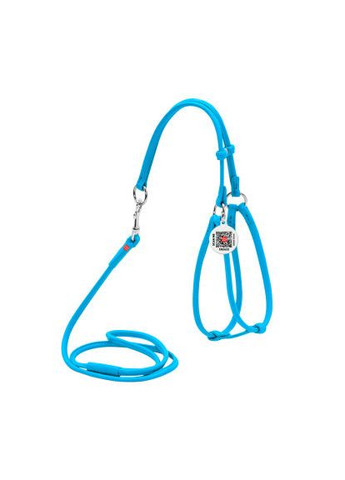 Шлей для собак Glamour круглый, с поводком XS голубая (34022) WAUDOG Glamour кругла, з повідцем XS блакитна (366693490)