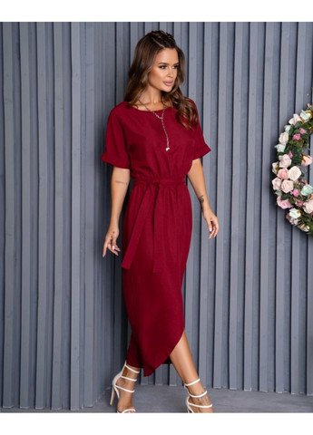 Бордовое повседневный платье 13936 l бордовый ISSA PLUS