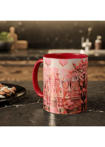 Керамічна чашка з дизайном "Рожевий замок" No Brand (368671883)