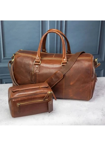 Чоловіча шкіряна дорожня сумка K48 CHESTNUT Ashwood (387427965)
