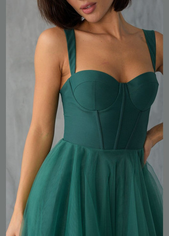 Зелена коктейльна плаття а-силует ODDI однотонна