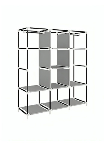 Текстильный складной шкаф гардероб с полками вешалками для хранения одежды сумок 8 полок 175×130×45 см (481630-Prob) Unbranded (364233670)