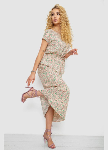 Бежева кежуал сукня з принтом софт Ager