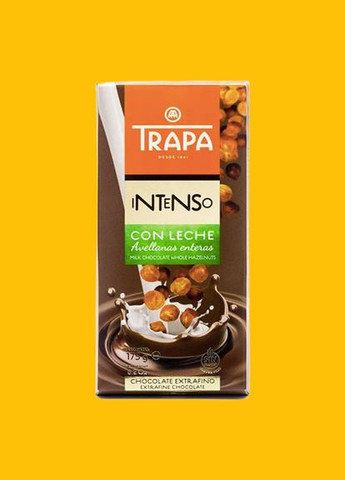 Шоколад молочний з лісовими горіхами 🍫 Trapa Intensо 175 г. Іспанія Giovanni (346049560)