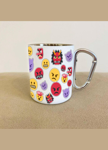 Кружка металлическая с карабином "Абьюзер" 300 мл Белая No Brand (324262565)