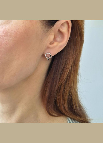 Серебряные серьги Бабочки с Белыми Камнями Серебро 925 пробы Родированное 82108б 2.11г No Brand (334012769)