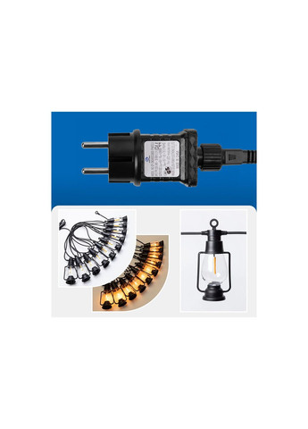 Дизайнерская уличная гирлянда 5м на 10 ламп от 220В с теплым цветом "Лампы подвесные" SFK-49 No Brand (366089825)