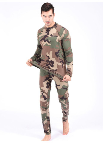 Термобелье мужское зимнее ЗСУ комплект / термоодежда для повседневной носки / Милитари 9064 M см Зеленый 68390 OnePro (369559683)