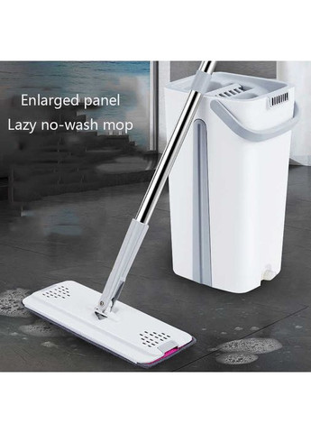 Комплект швабра з відром Clean Pro Mop із системою авто-віджиму для швидкого прибирання CM-1209 White Stenson (350349058)