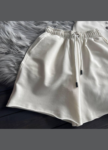 Молочний літній костюм "ультра" оверсайз з шортами IRmAS оверсайз