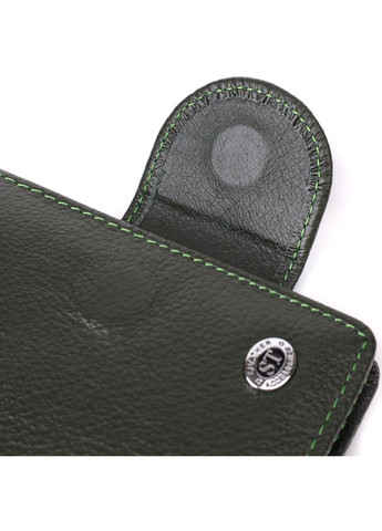 Вертикальний жіночий гаманець з натуральної шкіри 23070 Зелений st leather (330359605)