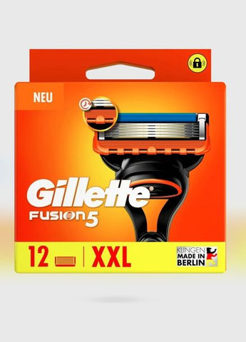 Змінні картриджі для гоління (леза касети) чоловічі NEW, 12 шт Gillette Fusion5 (323168375)