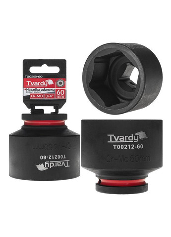 Головка ударная "Tvardy" из хром-молибденовой стали (Cr-Mo) 3/4" 6-гранная 60 мм Geko (355263110)