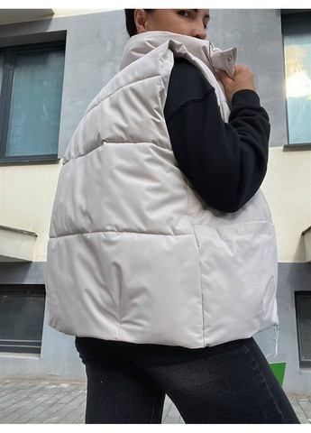 Жилет женский JOY ONE 86336 удлиненный карман молния лента воротник стойка без капюшона No Brand (304291691)