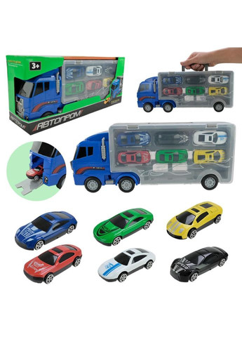 Детский трейлер с машинками PS006-1, 6 машинок Toysi (371357822)