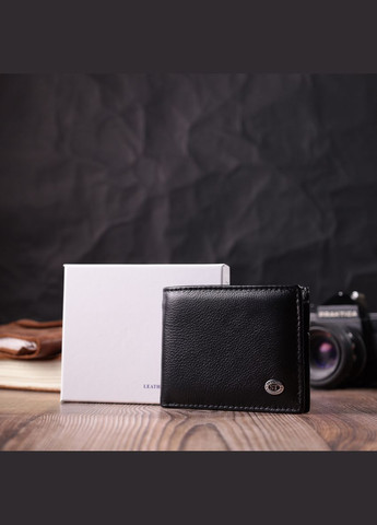 Відмінний затиск із натуральної шкіри 22475 Чорний st leather (329197538)