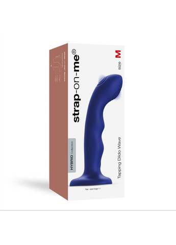 Насадка страпона с двойной точечной пульсацией Strap On Me TAPPING DILDO WAVE NIGHT BLUE М для стимуляции Strap-On-Me (302297902)