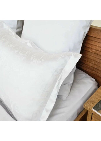 Постельное белье евро Сатин Жаккард 1908-E 220х200 см белое Tiare (327791077)