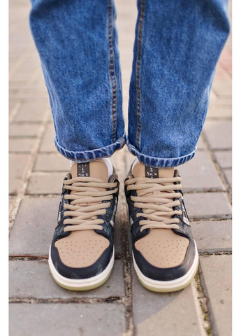 КРОСІВКИ ЖІНОЧІ NIKE SB DUNK LOW X TRAVIS SCOTT CACTUS JACK BROWN V2 НАЙК СБ ДАНК No Brand чорні демісезони (367172736)