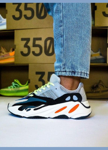 Серые кроссовки yeezy boost 700 wave runner solid grey No Brand