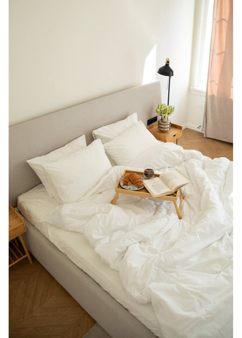 Постельное белье вареный хлопок "Белый" Семейный, Классическая простыня, наволочки 50х70 IN.HOME_UA (371141784)