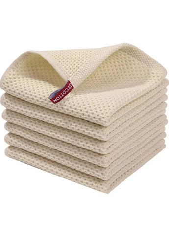 Набір 6в1 кухонних рушників 𝑶𝒓𝒈𝒂𝒏𝒊𝒄 𝑯𝒐𝒎𝒆 𝑷𝒓𝒆𝒎𝒊𝒖𝒎 No Brand бежевий