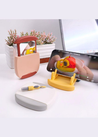 Набір 3 в 1 дзеркало щіточка та підставка синій (NR0123_2) No Brand (370718948)