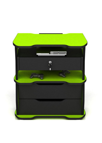 Комод для геймера XGamer CITY 2 ЛДСП 70/42/79 см чорно-зелений No Brand (355412626)